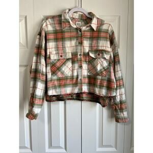 Urban Outfitters BDG Caleb Cropped Flannel Shirt Women’s Top Size Medium